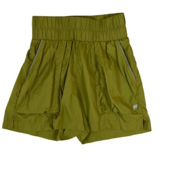 Fabletics High Waist Windbreaker Shorts Size S Olive Green Utilitycore Running - Picture 1 of 8